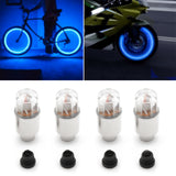 Ice Blue LED Auto Wheel Tyre Tire Air Valve Stem Cap Lights Bulbs Accessories 4x