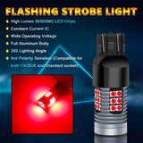 3157 Pure Red LED Strobe Flashing Blinking Brake Tail Light Parking Bulbs Lamps