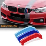 M-Colored Grille Insert Trim Tri Color Strips Fit BMW 4 Series F32 F33 F36 2014+ 420i 428i 435i 420d 425d 430d 435d (9 beam bars)