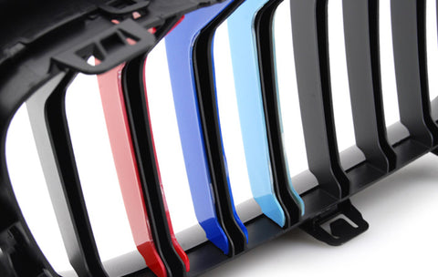 M-Colored Grille Insert Trim Tri Color Strips Fit BMW 4 Series F32 F33 F36 2014+ 420i 428i 435i 420d 425d 430d 435d (9 beam bars)