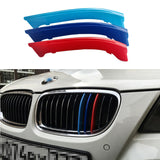 M-COLORED KIDNEY GRILLE INSERT TRIM SPORT STRIPS for BMW E90 E91 3 SERIES LCI 325i 328i 330i 335i 2009-2012 (12 beam bars)