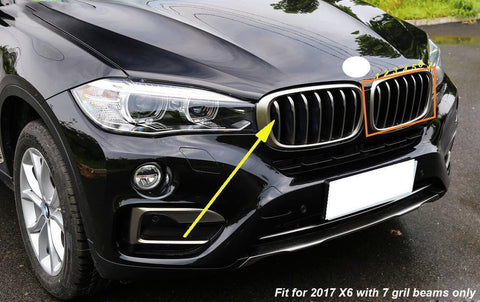 M-Colored Kidney Grille Insert Trim TRI Color Strips for BMW X6 F16 2017 and up with 7-Beam Kidney Grille