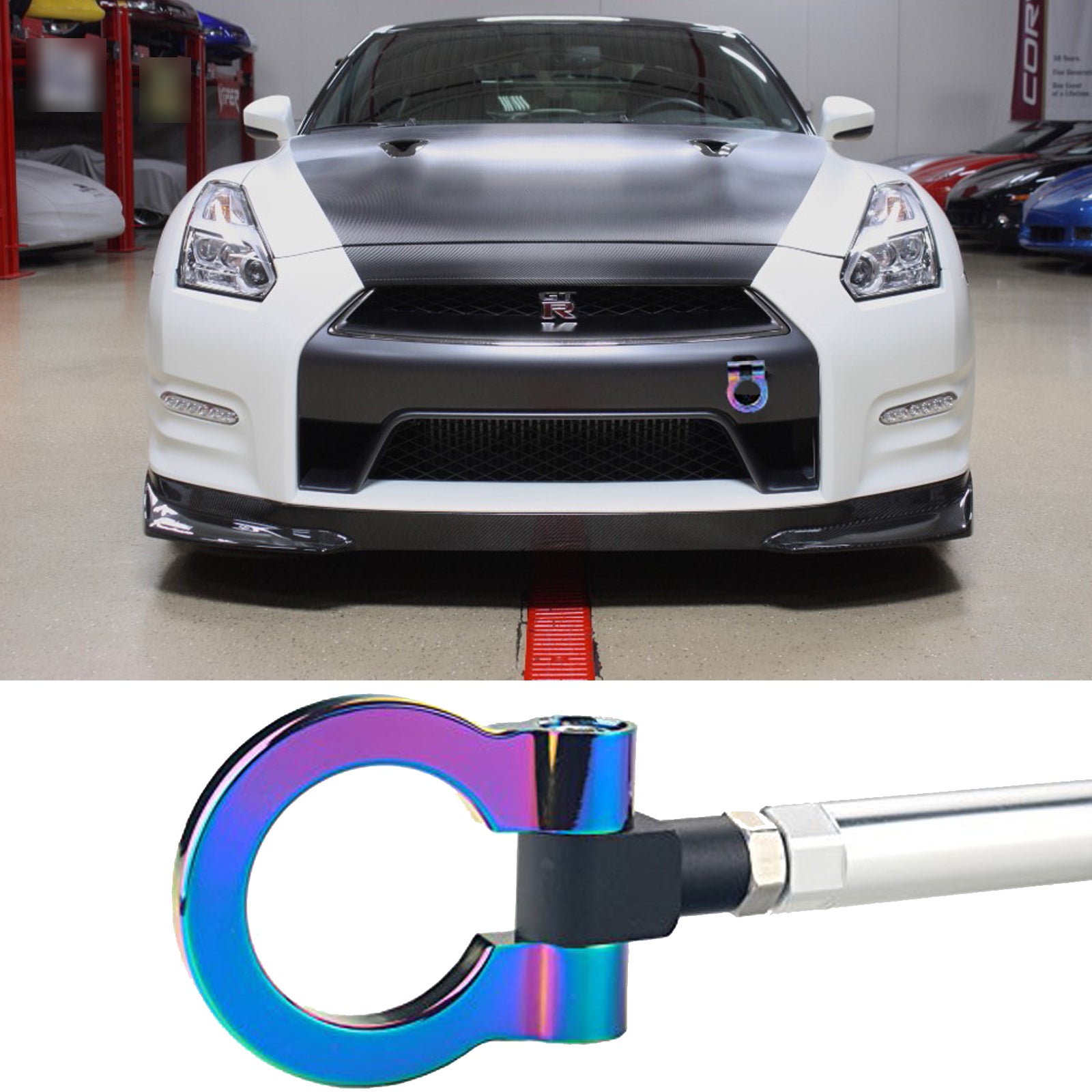 NEO Chrome JDM Style Front Bumper Tow Hook For Nissan 370Z 350Z Infini
