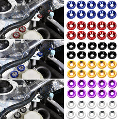 Blue / Black / Red / Gold / Purple / Silver Fender Bumper Washer Bolt, CNC Finishing Washer Engine Bay Screw Dress Up Fastener Kit
