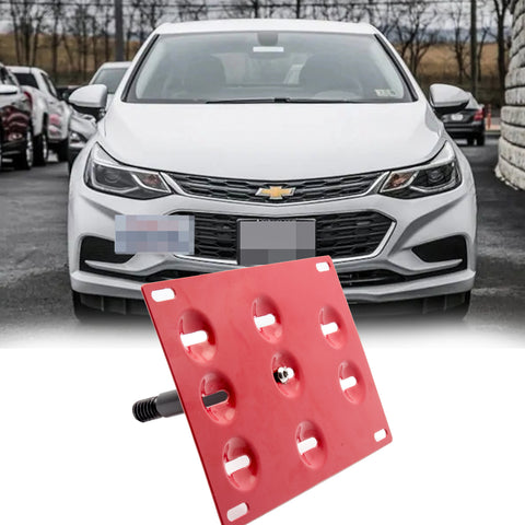 1 Set Black / Gold / Red Sporty Racing Front Tow Hook License Plate Bumper Mounting Bracket Fit for Chevy Cruze 2017+