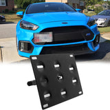 1 Set Black / Gold / Red Sporty Racing Front Tow Hook License Plate Bumper Mounting Bracket Fit for Ford Focus RS 2016-2018
