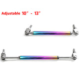 NEO Aluminum Chrome Front Bumper Lip Splitter Diffuser Spoiler Strut Rod Tie Support Bar Universal (Adjustable 10''-13'')