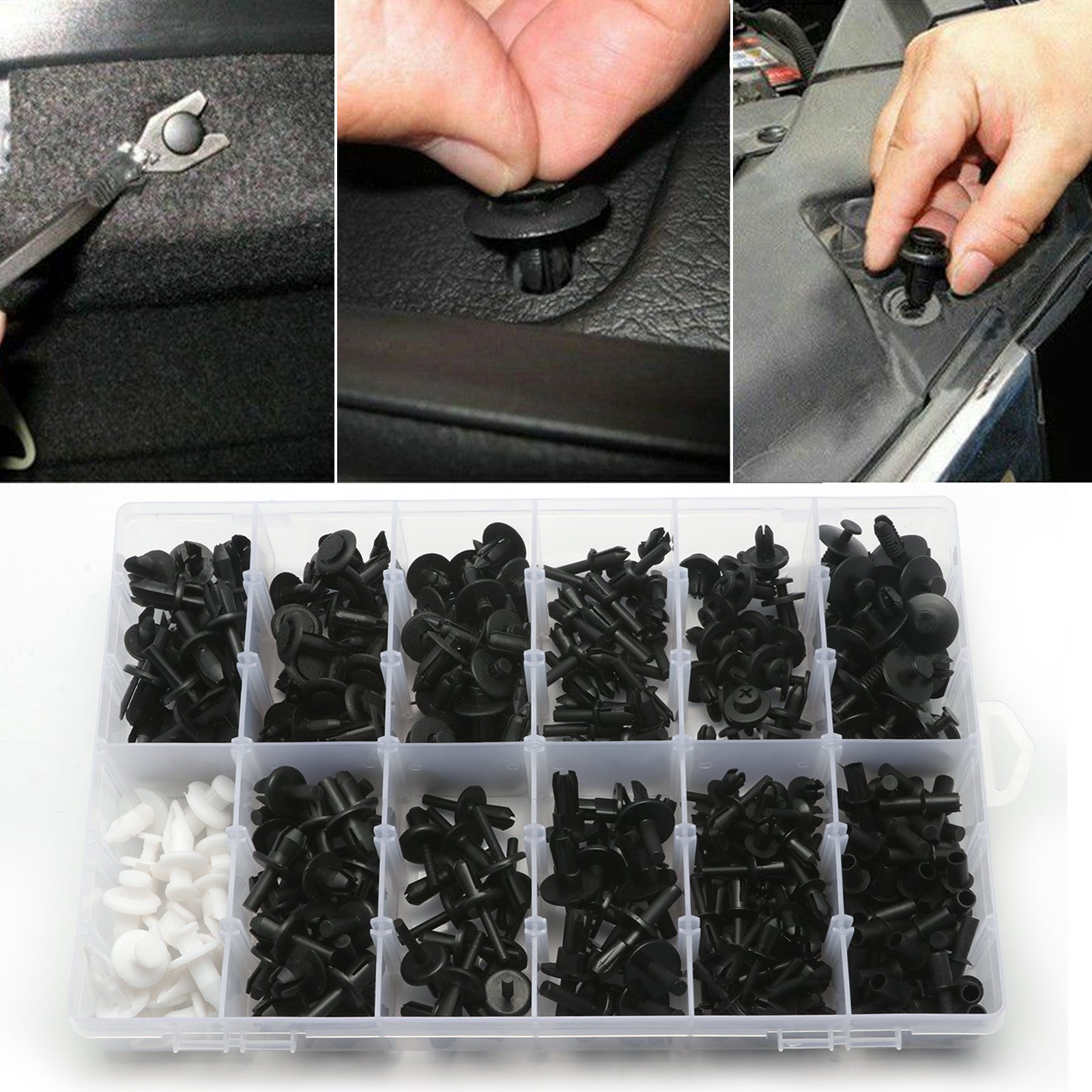 50 PCS Black Plastic Automobile Rivet Car Clip Screw Car Body Push