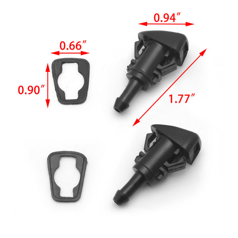 Front Windshield Washer Nozzles - Replacement for Chrysler, Dodge, Jeep, Ram - Replaces OEM #: 4805742AB, Spray Jet 2pcs Kit