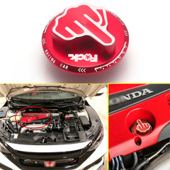 Aluminum Middle Finger Pattern Engine Oil Filler Fuel Filter Tank Cap Cover For Honda Acura