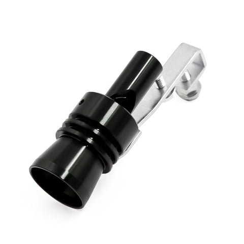 Aluminum Turbo Sound Whistle Exhaust Pipe Tailpipe BOV Blow-off Valve Simulator Muffler (XL, Black)