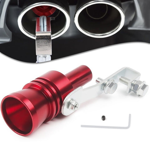 Aluminum Turbo Sound Whistle Exhaust Pipe Tailpipe BOV Blow-off Valve Simulator Muffler (XL, Red)