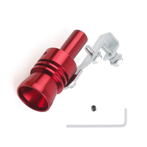 Aluminum Turbo Sound Whistle Exhaust Pipe Tailpipe BOV Blow-off Valve Simulator Muffler (XL, Red)