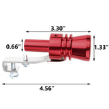 Aluminum Turbo Sound Whistle Exhaust Pipe Tailpipe BOV Blow-off Valve Simulator Muffler (XL, Red)