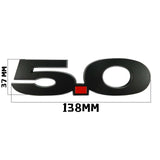 1x Silver/Matte Black Metal Aluminum Badge Sticker 3D Logo 5.0 Liter Side Fender Emblem For Ford Mustang Cars