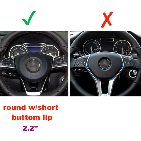 Silver Steering Wheel Button Central Logo Ring Molding Trim For Mercedes C GLC