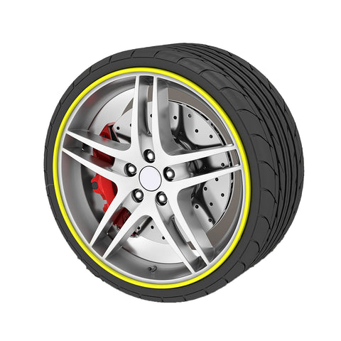 394" Yellow\ Green\ Gray\ Orange\ Blue Strip Car Wheel Hub Rim Protector Tire Ring Guard Rubber Sticker