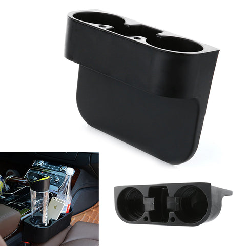 Car Seat Seam Wedge Storage Organizer Cup Holder Bottle Drink Phone Mount Stand Black Plastic, Universal Fit