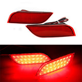 2pcs Red LED Lens Bumper Reflector Tail Brake Light Stop Light For 2008+ Subaru WRX STI etc