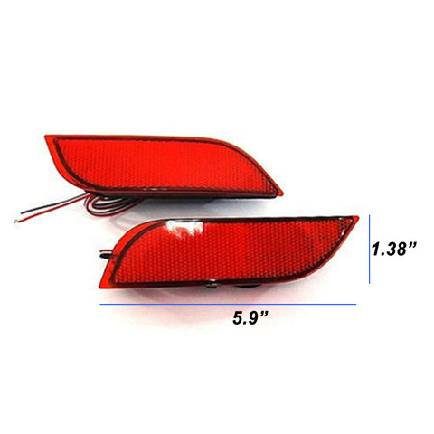 2pcs Red LED Lens Bumper Reflector Tail Brake Light Stop Light For 2008+ Subaru WRX STI etc