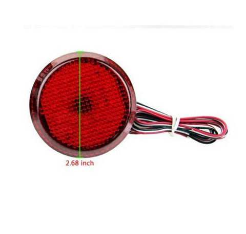 2x Round LED Red Lens Bumper Taillight Reflector Brake Lights For Scion Toyota Corolla