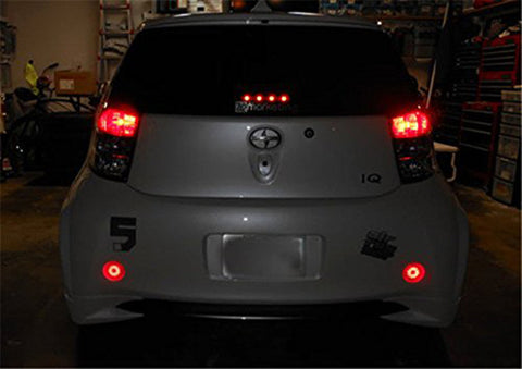2x Round LED Red Lens Bumper Taillight Reflector Brake Lights For Scion Toyota Corolla