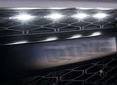 4pcs White LED Front Grille Lighting Assemblies Kit for 2014-2019 Toyota 4Runner TRD Pro Grille SR5 TRD off-road Limited TRO Pro - Smoked Lens