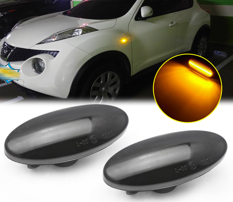 LED Dynamic Side Marker Turn Signal Light Lamp For Nissan Leaf Juke Qashqai Micra Cube Note Dualis March X-Trail