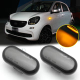 Smoked lens LED Sequential Side Marker Light Flowing Turn Signal Indicators Lamp Bulbs Compatible with Mercedes Benz Smart Fortwo W453 / C453 2014-2019