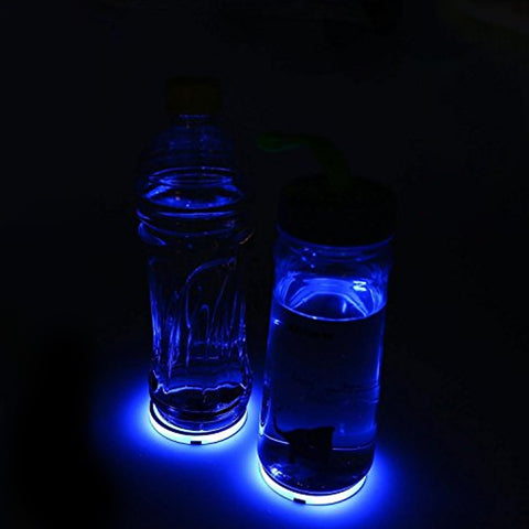 2pcs LED Car Cup Holder Lights 7 Colors Solar Changing USB Charging Mat Luminescent Cup Pad,Auto Interior Atmosphere Lights Lamp