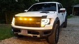 Smoked Lens Amber LED Grille Running Lights Compatible With Ford Raptor 10-14 & 17-up (Powered by 12 Pieces of SMD LED Lights)