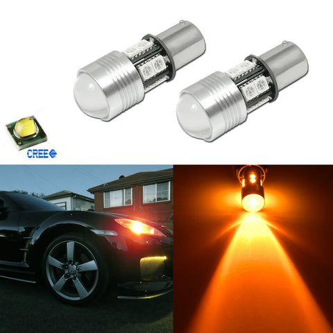 2x Amber / Yellow CREE 15W 1156 7506 1156A Car Turn Signal LED Light Bulbs