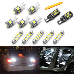 12x White LED Interior Door Map Dome Trunk/Cargo-Canbus Lights + Exterior License Plate Light Bulbs Combo Kit Compatible with Ford F150 1997-2003 F-150