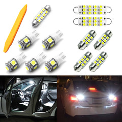 White LED Interior Vanity Mirror Dome Map Glove Box License Plate Light Package Kit Compatible with Chevy Malibu 2009-2012, 12pcs