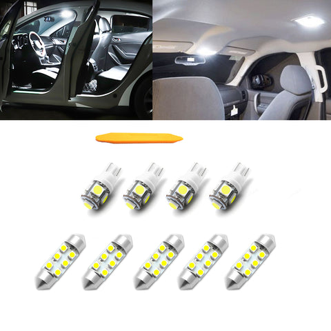 9x White Interior LED Light Bulbs Package Kit Deal for Kia Optima 2011-2018 2019