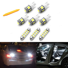 White Interior Trunk/Cargo Area Dome Map Lights License Plate Light LED Bulbs Lamps Package Kit Compatible with Ford Explorer 2011-2015, 8pcs