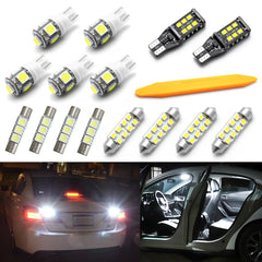 Bright White LED Light Kit Interior Footwell Vanity Mirror Lights Cargo-Canbus License Plate Light Bulbs Pkg Kit + Installation Tool Compatible with Ram 1500 2500 3500 2019 2020, 15pcs