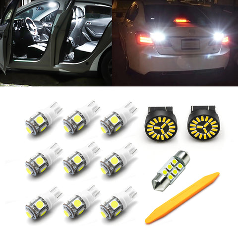 White LED Interior + Reverse Light Package Kit For Honda Accord 1998-2002 Tool