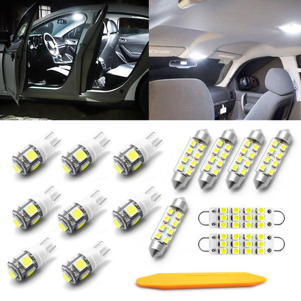 White Interior Map Trunk LED Lights Package Kit for 2017-2018 Fiat 124  Spider