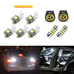 Ultra White 9-lights LED Interior Map Dome Trunk/Cargo Reverse Backup License Plate Light Package Kit Compatible with  Mazda 3 & Mazda 3 Sport 2004-2009