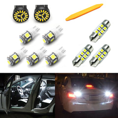High Power 10x White LED Interior Dome Map Door Trunk/Cargo Package Reverse Backup License Plate Light Kit Compatible with Acura TSX 2004-2008
