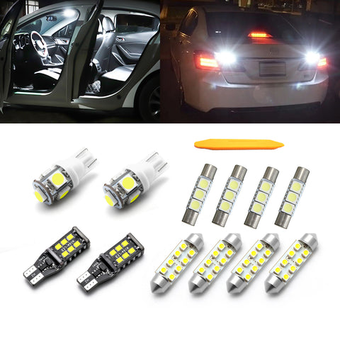 White LED Interior Map Dome License Lights Pkg Deal for Ram 1500 2500 2019-2020