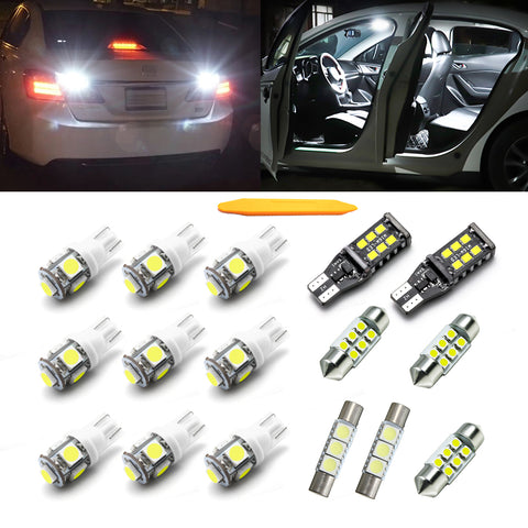 White LED Interior + Reverse Light Package Kit for Toyota Highlander 2014-2019