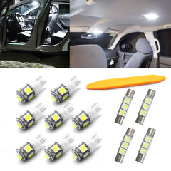 12x LED Interior Vanity Mirror/Visor Door Trunk Map Dome Lights + License Plate Light Kit Pkg + Installation Tool Compatible with Honda Accord 2013-2020