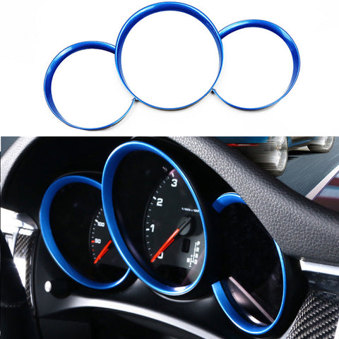 Dashboard Instrument Console Display Decor Ring for Porsche Macan 2014-2017 Red/ Blue/ Silver