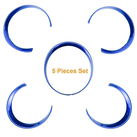 5pcs ABS Anodized Dashboard Meter Ring Instrument Frame Trim Covers for Porsche Cayenne 958 2011-2018 Panamera 976 2010-2016 Porsche 911 991 2013-2018 Red/ Blue/ Silver