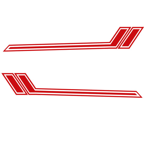 Side Door Skirt Vinyl Stripe Decal Sticker, Glossy Red Hockey Sporty Graphic Style (Length 67")