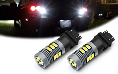 6000K White 3157 Strobe Flash LED Reverse Backup Light Bulbs Lamp Safety Warning