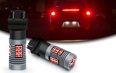 3157 Pure Red LED Strobe Flashing Blinking Brake Tail Light Parking Bulbs Lamps