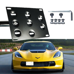 Black / Gold / Red Tow License Plate Frame Bumper Relocating Mount Bracket Kit for Chevy Corvette Z06/Z51/ZR1 2015-2019